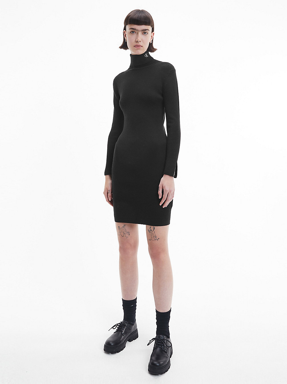 CK BLACK Robe Pull À Col Roulé undefined femmes Calvin Klein