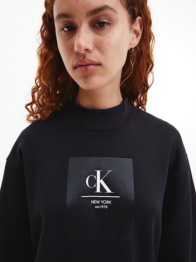 CK BLACK Oversized Sweatshirt Dress for women CALVIN KLEIN JEANS