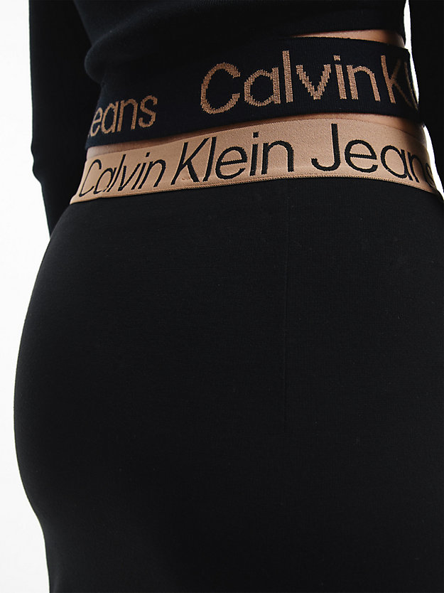 CK BLACK Logo Tape Bleistiftrock aus Milano-Jersey für Damen CALVIN KLEIN JEANS