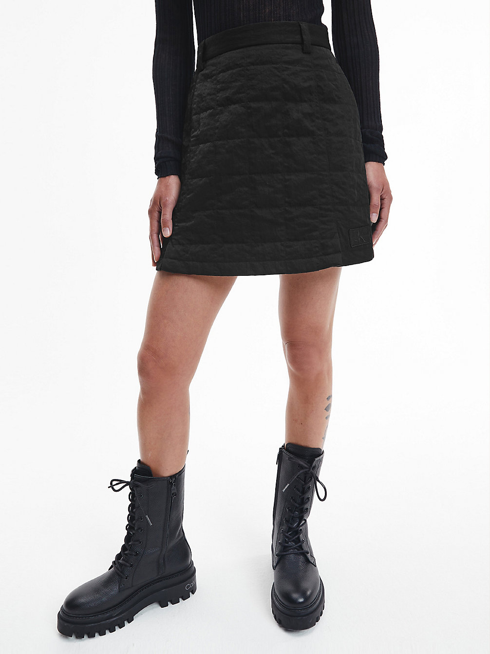 CK BLACK > Pikowana Spódnica Mini > undefined Kobiety - Calvin Klein