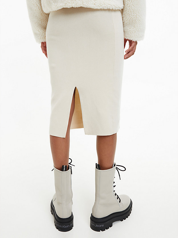 EGGSHELL Stretch Knit Midi Skirt for women CALVIN KLEIN JEANS