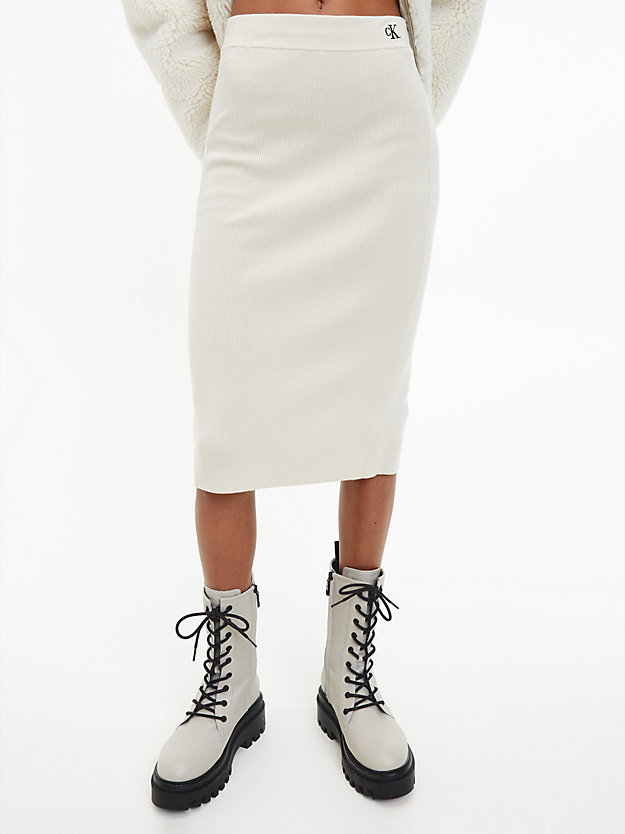 EGGSHELL Stretch Knit Midi Skirt for women CALVIN KLEIN JEANS