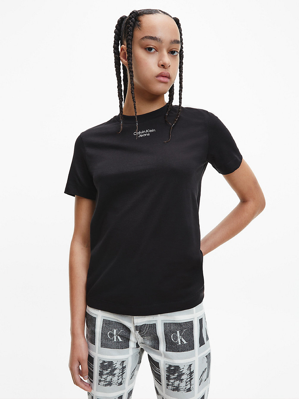 T-Shirt En Coton Bio Avec Logo > CK BLACK > undefined femmes > Calvin Klein