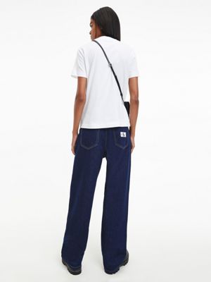 BRIGHT WHITE T-shirt z logo z bawełny organicznej dla Kobiety CALVIN KLEIN JEANS