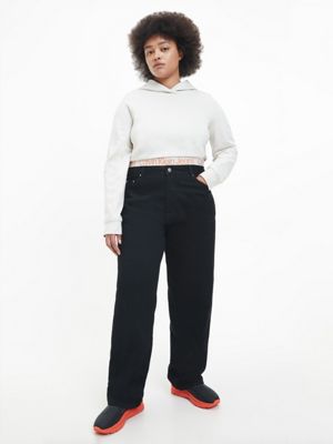 EGGSHELL Cropped hoodie van Milano-jersey voor dames CALVIN KLEIN JEANS