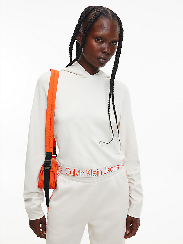EGGSHELL Milano Jersey Cropped Hoodie for women CALVIN KLEIN JEANS