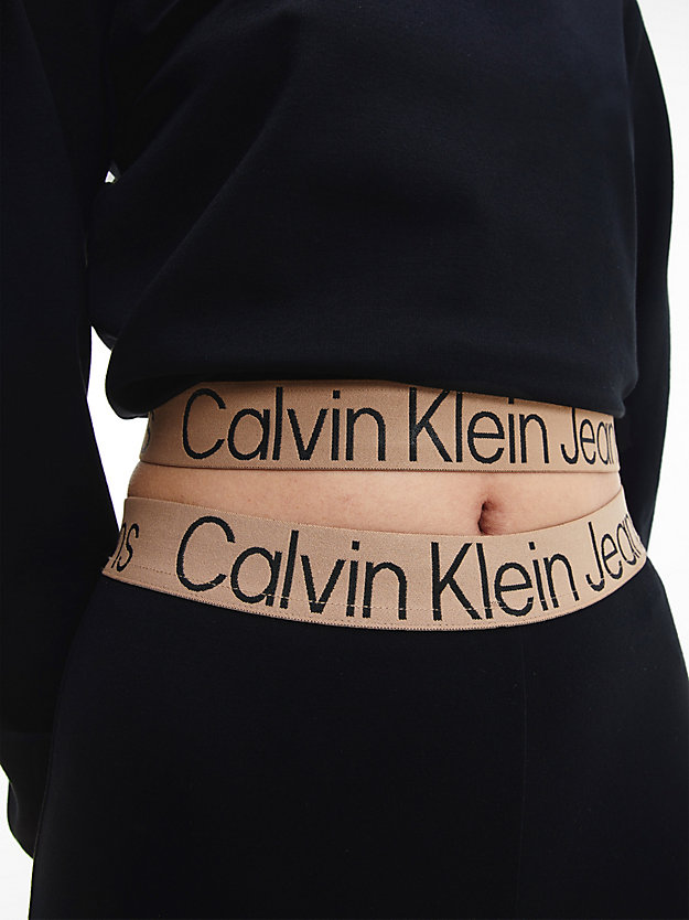 CK BLACK Milano Jersey Cropped Hoodie for women CALVIN KLEIN JEANS