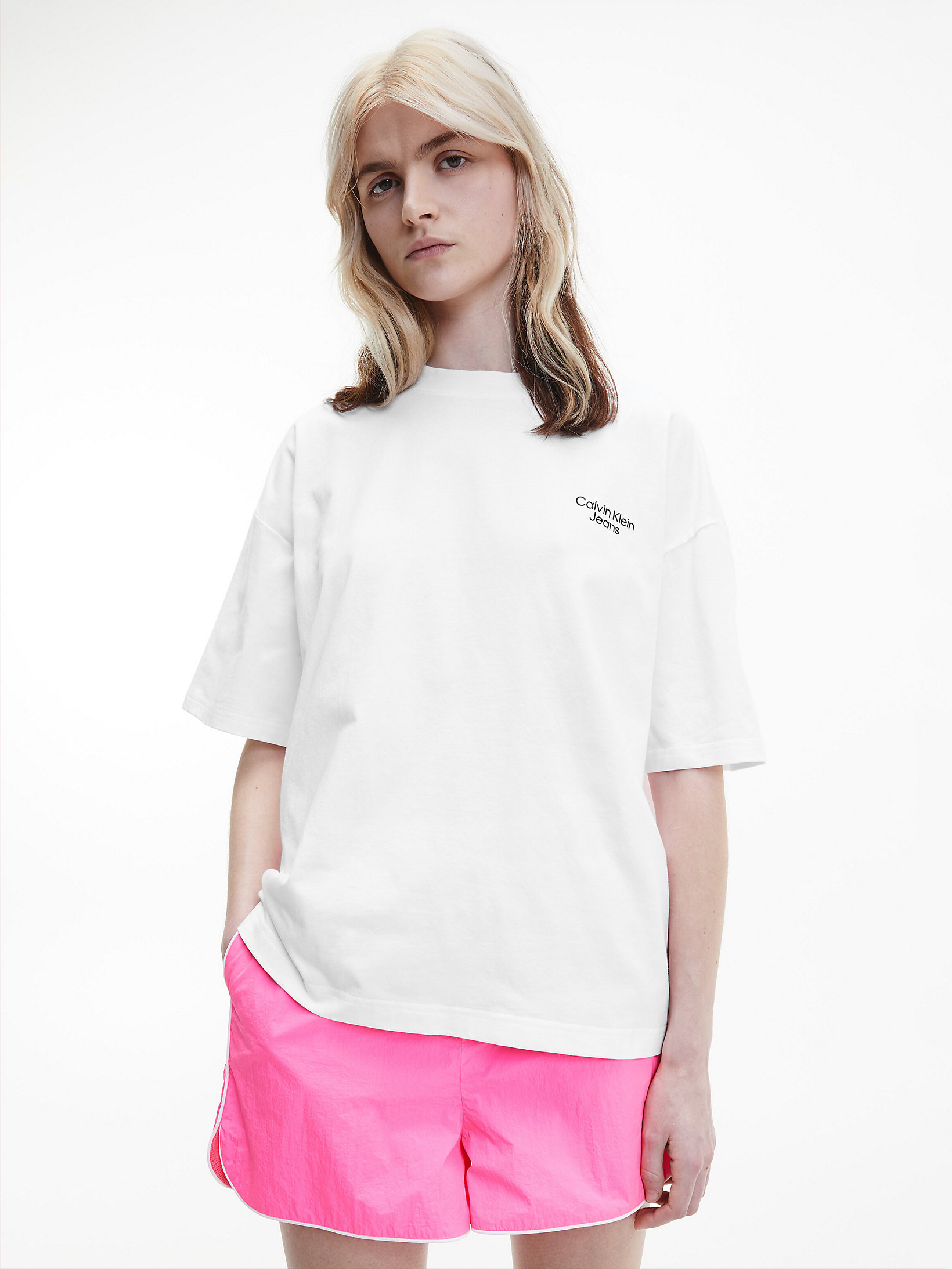 Bright White Oversized Logo T-Shirt undefined women Calvin Klein