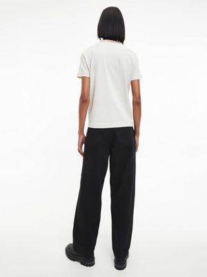 EGGSHELL Organic Cotton Logo Collar T-shirt for women CALVIN KLEIN JEANS