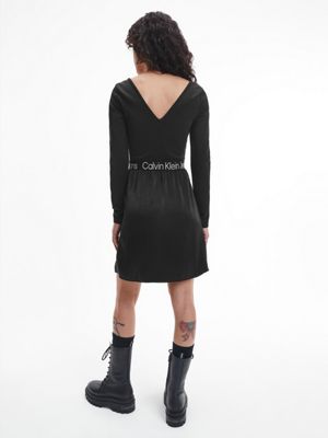 CK BLACK Logo Tape Skater Dress for women CALVIN KLEIN JEANS