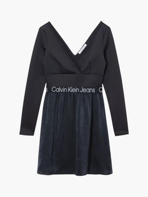 CK BLACK Logo Tape Skater Dress for women CALVIN KLEIN JEANS