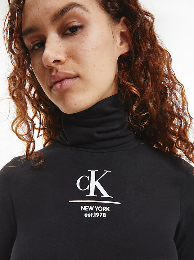CK BLACK Robe longue à col roulé en jersey for femmes CALVIN KLEIN JEANS