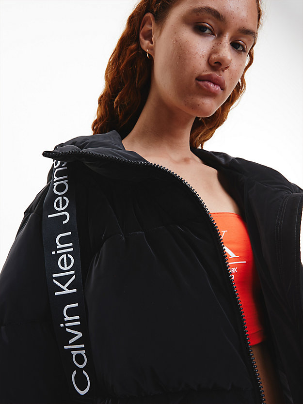 CK BLACK Soft Touch Logo Tape Puffer Jacket for women CALVIN KLEIN JEANS