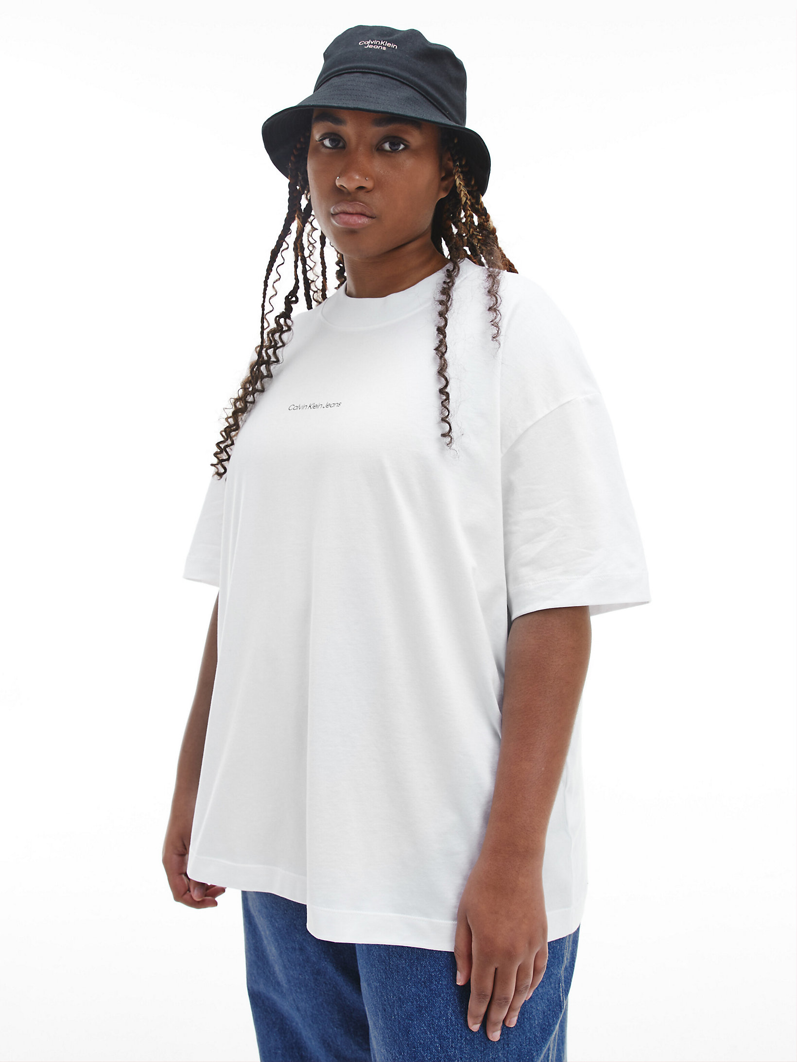 Bright White Plus Size Relaxed Logo T-Shirt undefined women Calvin Klein