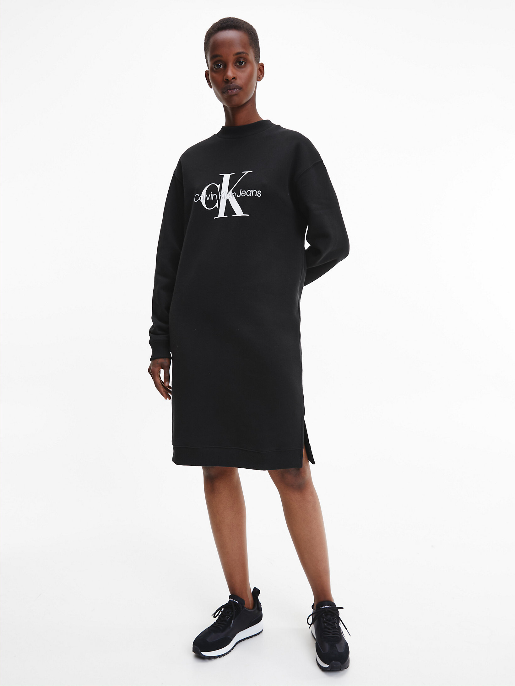 CK Black Logo Sweatshirt Dress undefined women Calvin Klein