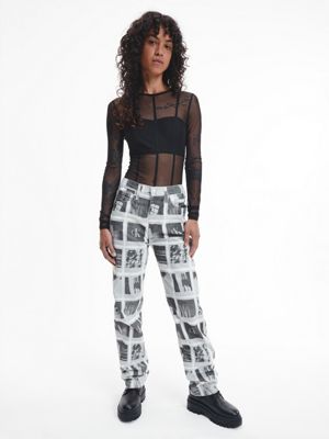 DENIM LIGHT High Rise Relaxed Jeans Con Estampado de mujer CALVIN KLEIN JEANS