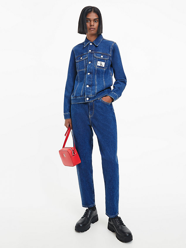 blue high rise mom jeans voor dames - calvin klein jeans