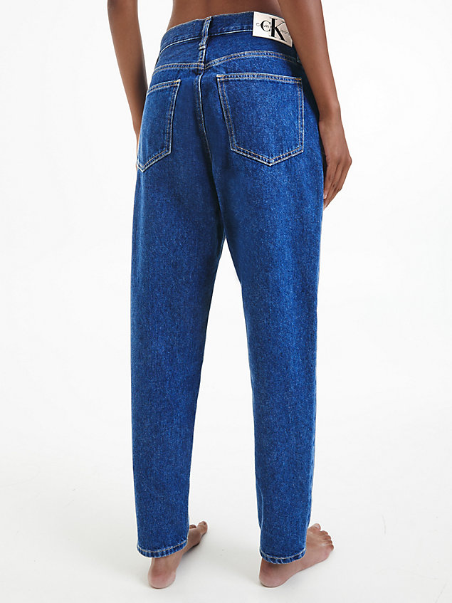 blue high rise mom jeans voor dames - calvin klein jeans
