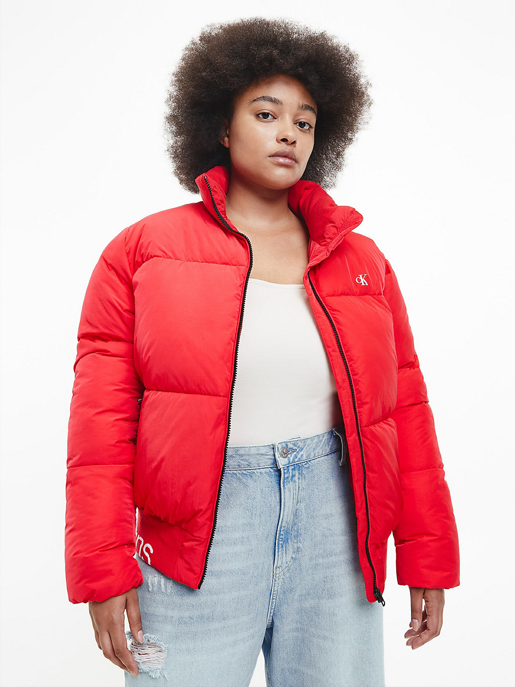 CANDY APPLE Plus Size Recycled Nylon Bomber Jacket undefined women Calvin Klein