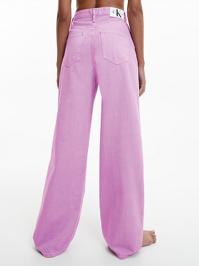 purple jeansy high rise relaxed dla kobiety - calvin klein jeans