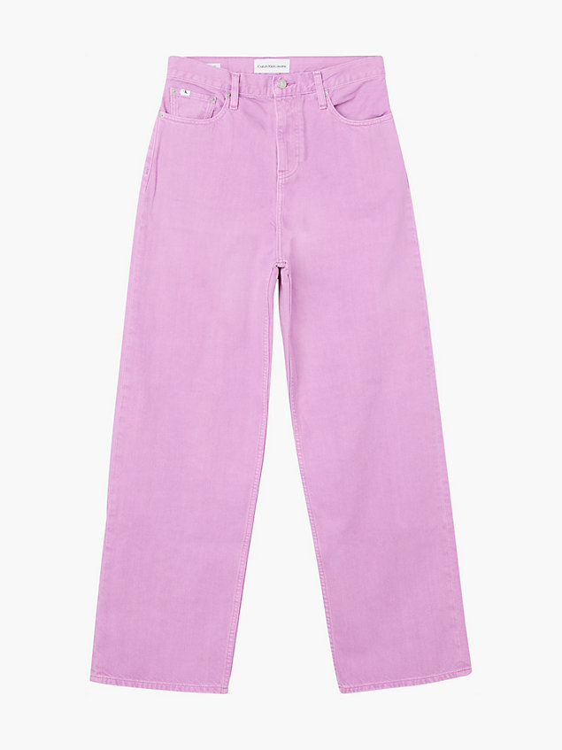 purple jeansy high rise relaxed dla kobiety - calvin klein jeans