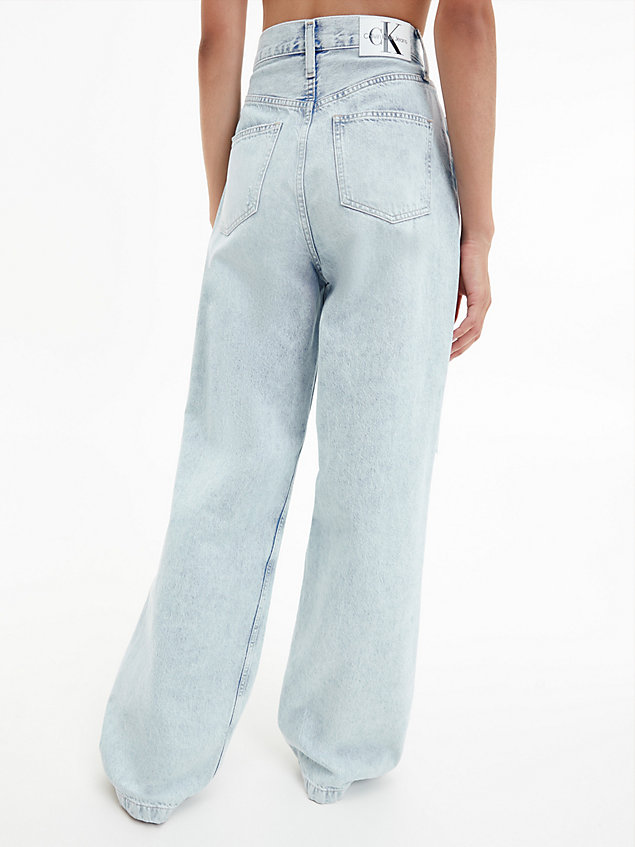 blue high rise relaxed jeans for women calvin klein jeans