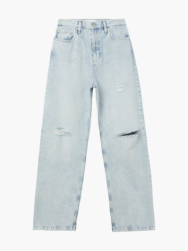jean relaxed high rise denim light pour femmes calvin klein jeans