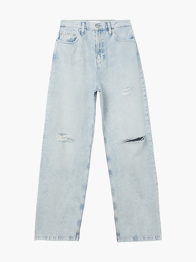 blue high rise relaxed jeans voor dames - calvin klein jeans
