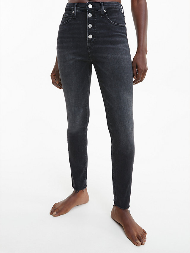 Denim Black High Rise Super Skinny Enkellange Jeans undefined dames Calvin Klein