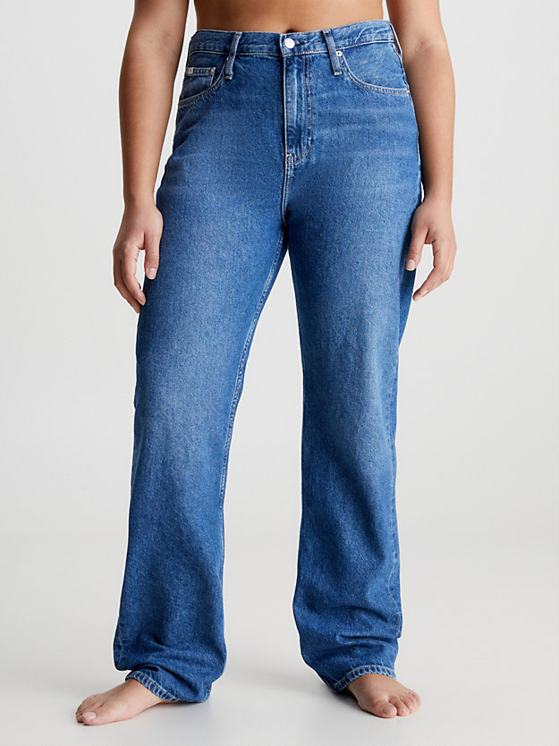 denim dark high rise straight jeans voor dames - calvin klein jeans