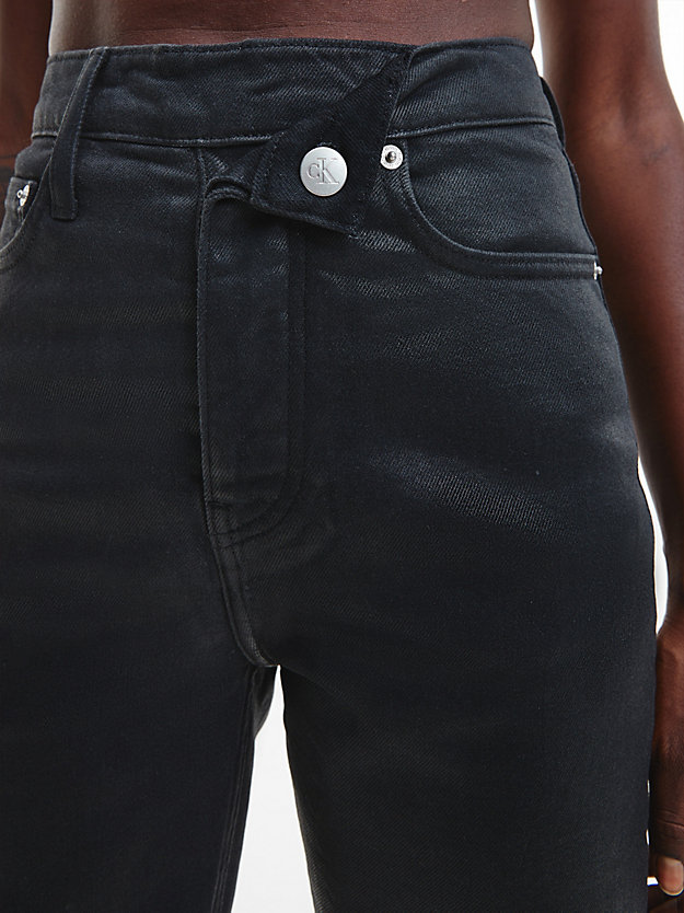 DENIM BLACK High Rise Straight Coated Jeans for women CALVIN KLEIN JEANS