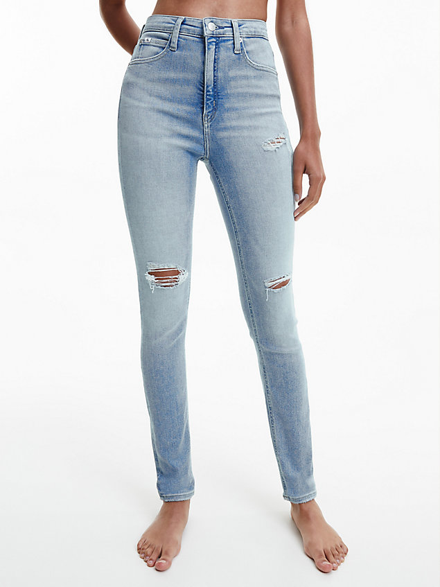 high rise skinny jeans blue de mujeres calvin klein jeans