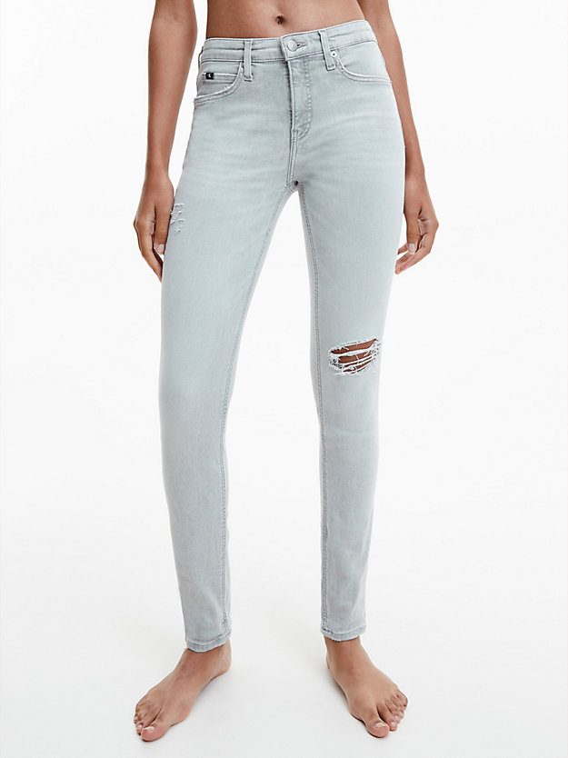 denim grey mid rise skinny jeans for women calvin klein jeans