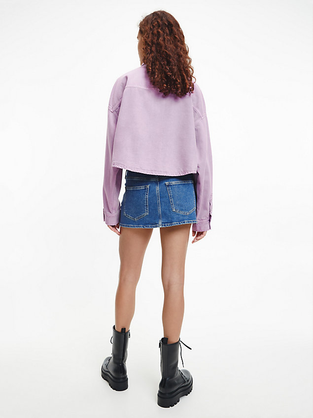 chemise courte oversize en jean purple pour femmes calvin klein jeans