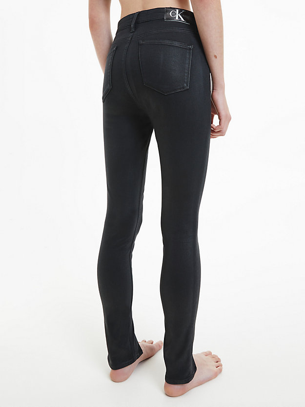 DENIM BLACK High Rise Super Skinny Coated Jeans for women CALVIN KLEIN JEANS