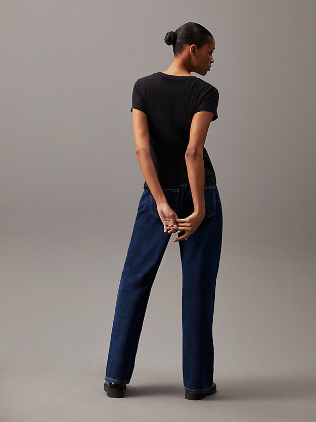 t-shirt slim en coton bio avec logo ck black pour femmes calvin klein jeans