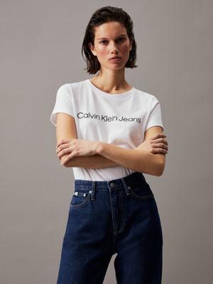 Calvin klein women's on sale logo t shirt