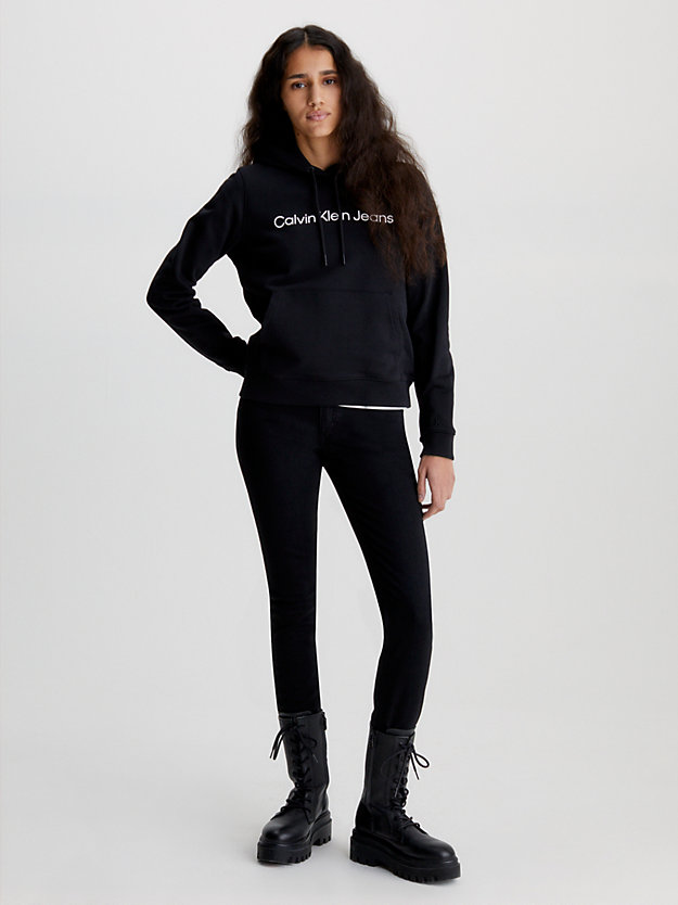 ck black logo hoodie for women calvin klein jeans