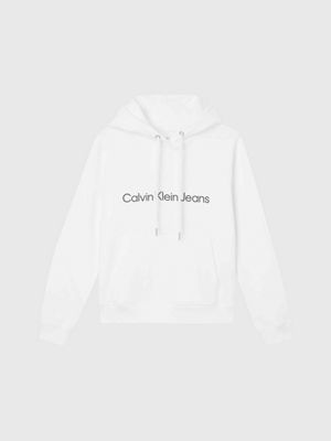 Calvin Klein Jeans Logo Hoodie White