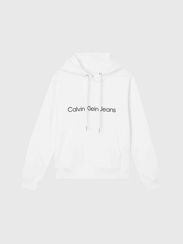 bright white hoodie met logo voor dames - calvin klein jeans