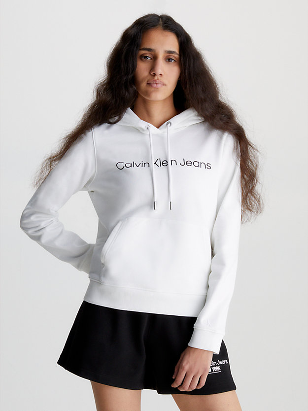 bright white logo hoodie for women calvin klein jeans