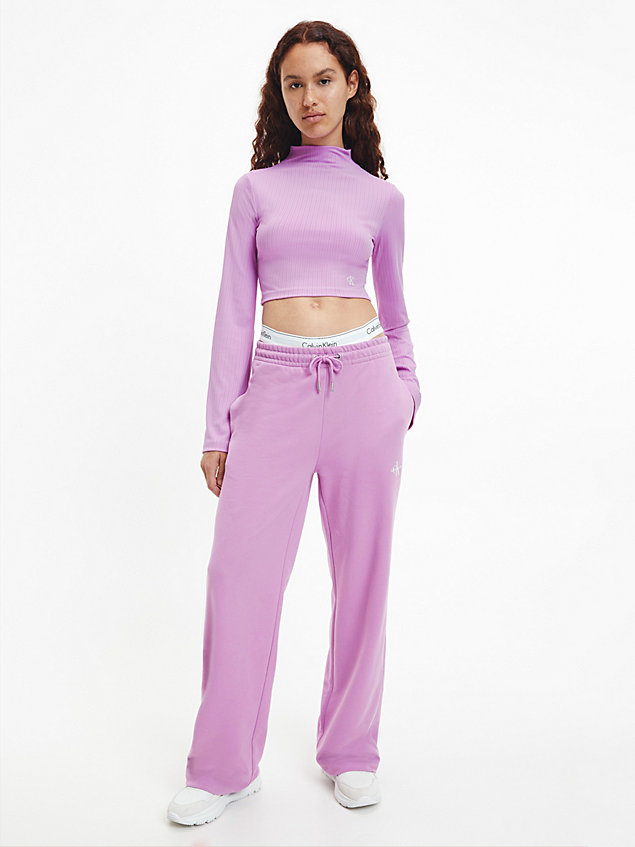 pantalón de chándal recto holgado purple de mujer calvin klein jeans