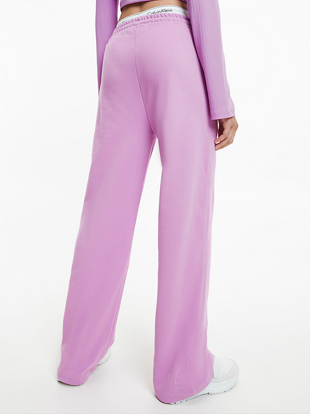 purple lässige jogginghose mit geradem bein für damen - calvin klein jeans