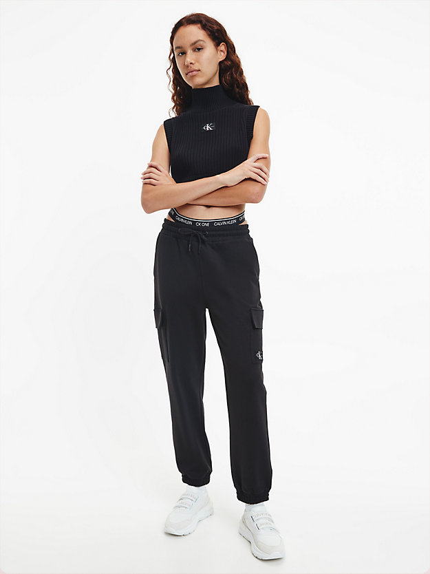 CK BLACK Recycled Cotton Cargo Joggers for women CALVIN KLEIN JEANS