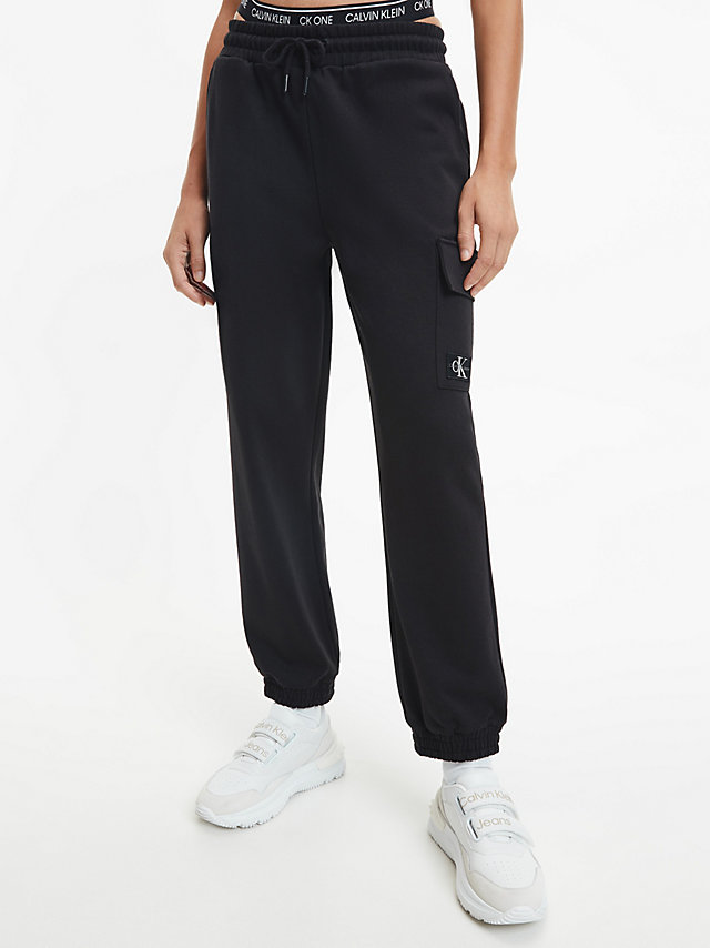 CK Black Recycled Cotton Cargo Joggers undefined women Calvin Klein