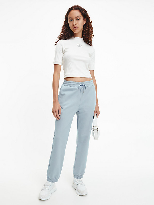 pantalón de chándal de algodón reciclado blue de mujer calvin klein jeans