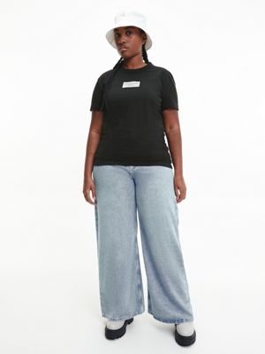 t-shirt slim en coton bio ck black pour femmes calvin klein jeans