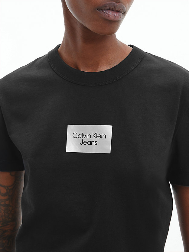 ck black slim organic cotton t-shirt for women calvin klein jeans