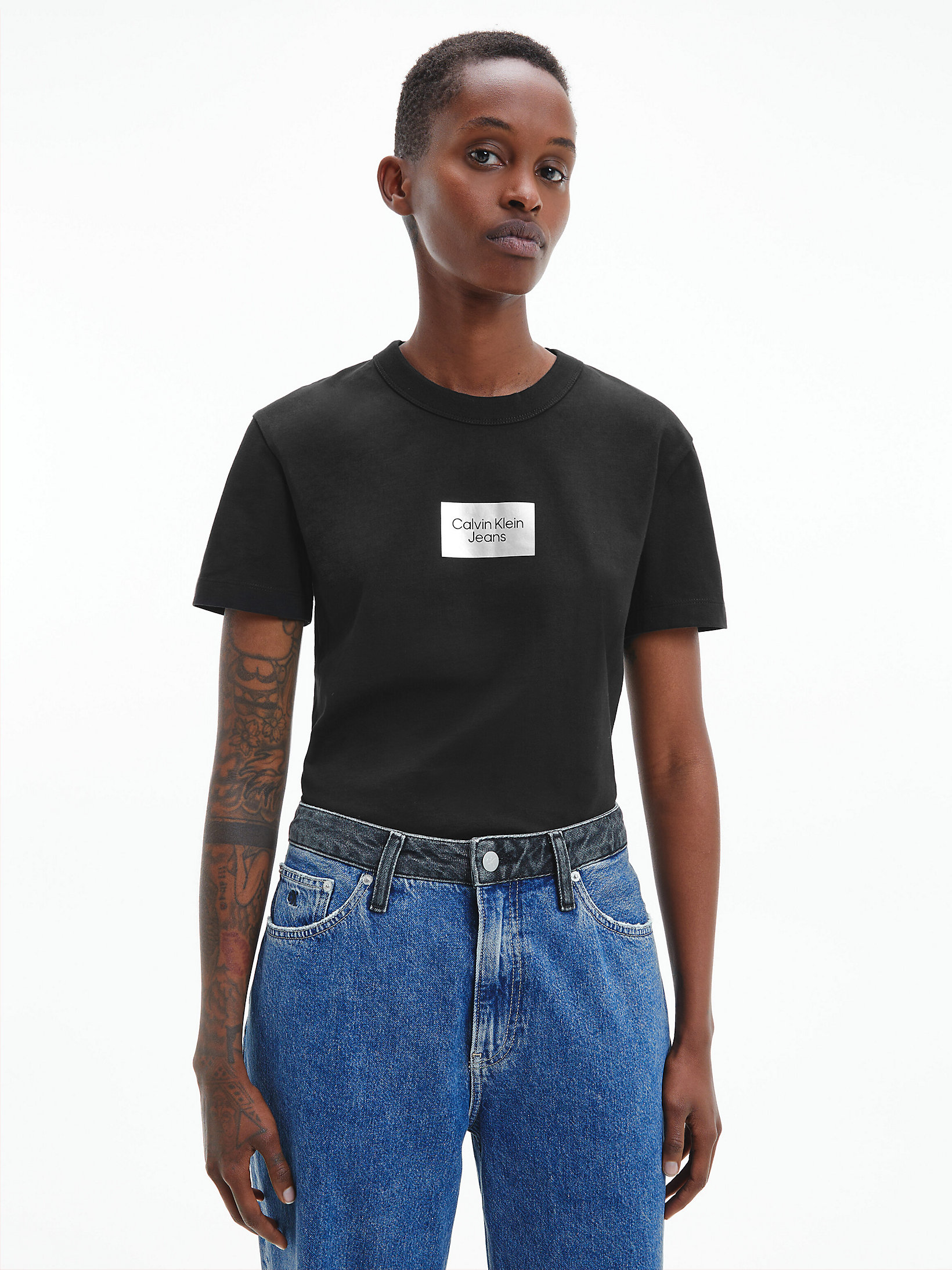 CK Black > Schmales T-Shirt Aus Bio-Baumwolle > undefined Damen - Calvin Klein