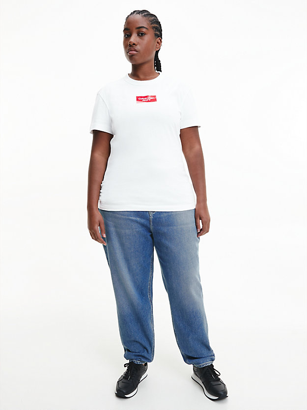 BRIGHT WHITE Schmales T-Shirt aus Bio-Baumwolle für Damen CALVIN KLEIN JEANS